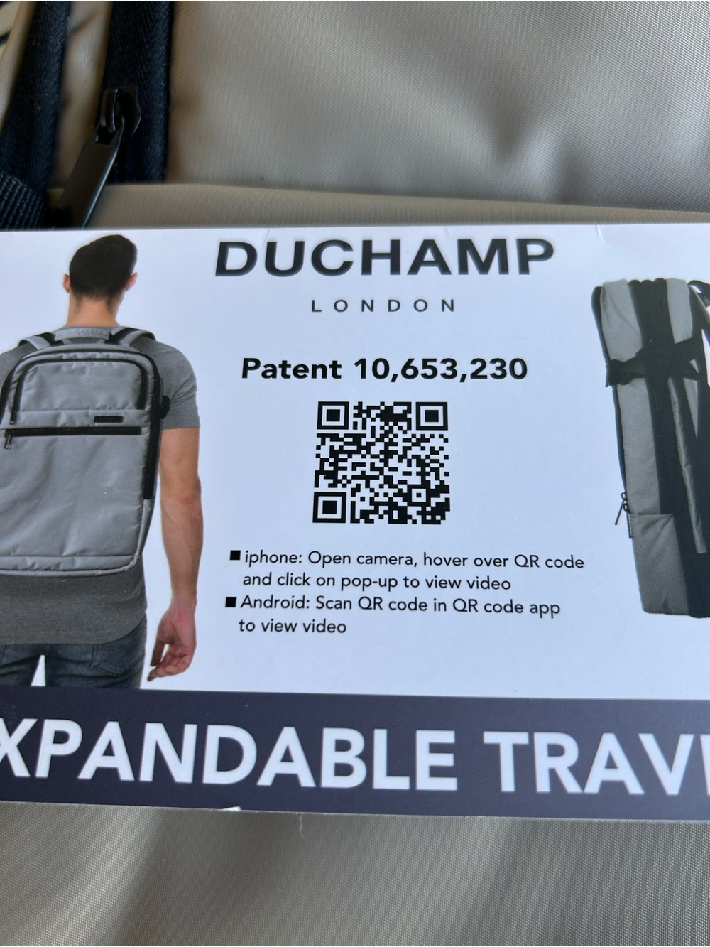 Duchamp London Expandable Travel Backpack Suitcase NEW - Picture 2 of 16